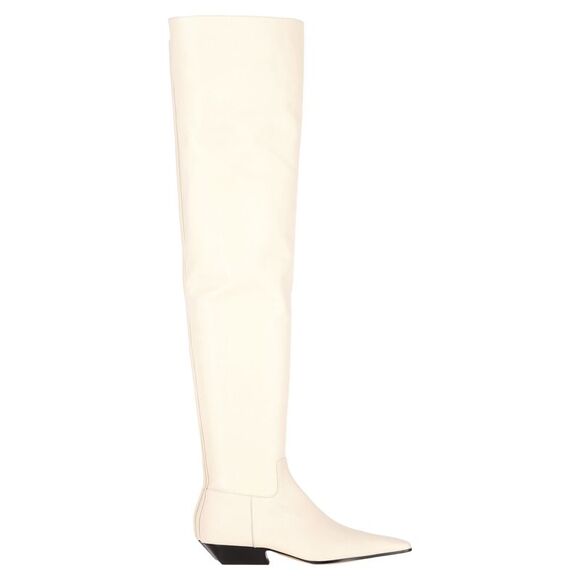 KHAITE Shoes - Khaite Marfa Over The Knee Boots in Cream Leather